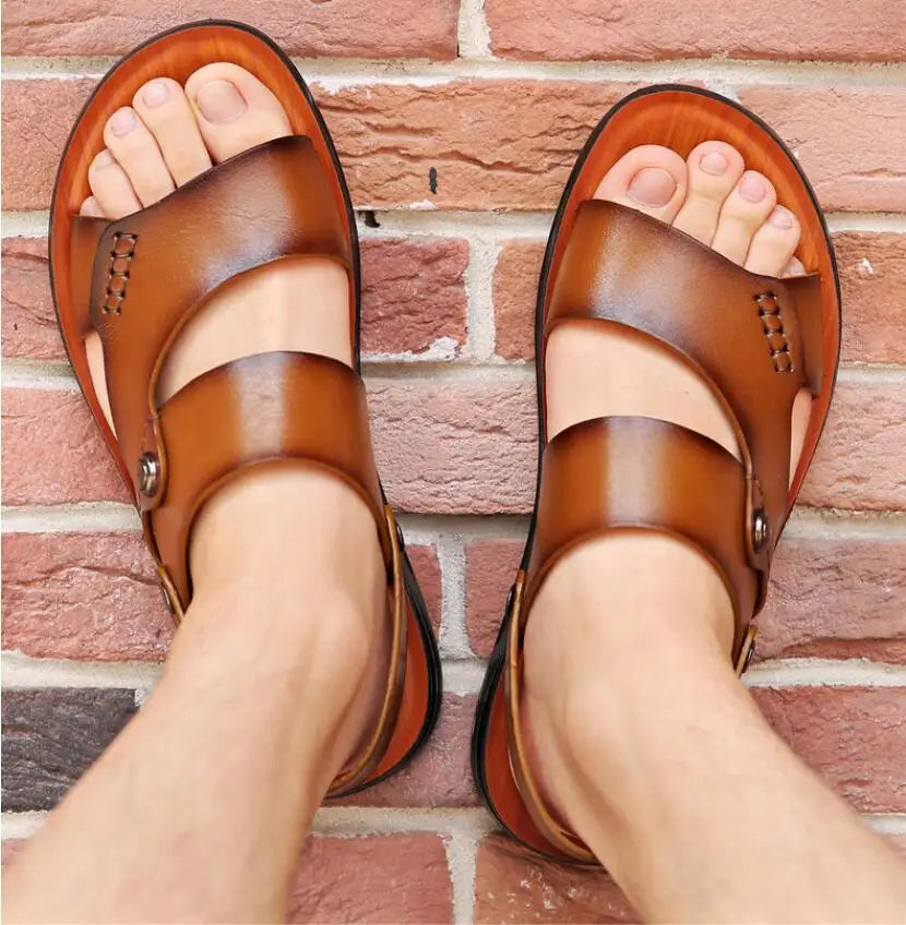 Genuine Leather Sandals – Casual Comfort & Cool Style for Summer