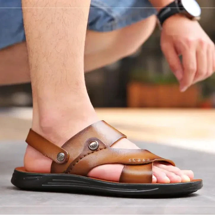 Genuine Leather Sandals – Casual Comfort & Cool Style for Summer