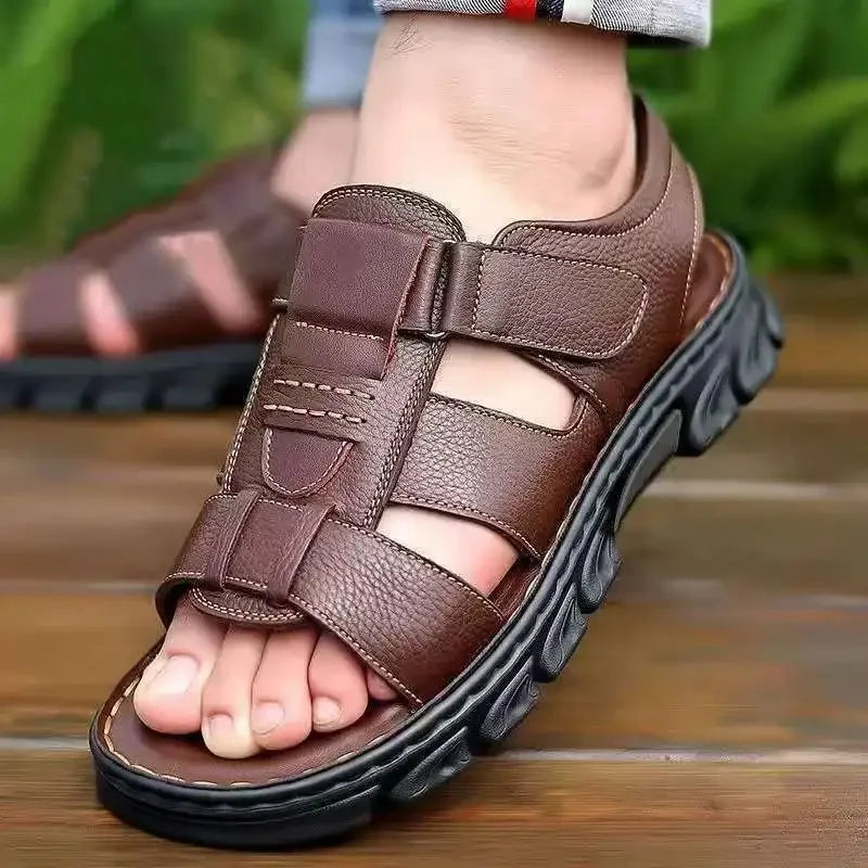 Men’s Summer Outdoor Sandals Slippers Thick Sole Anti-Slip Waterproof Comfortable Shoes