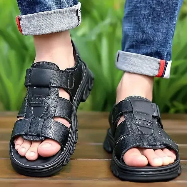 Men’s Summer Outdoor Sandals Slippers Thick Sole Anti-Slip Waterproof Comfortable Shoes