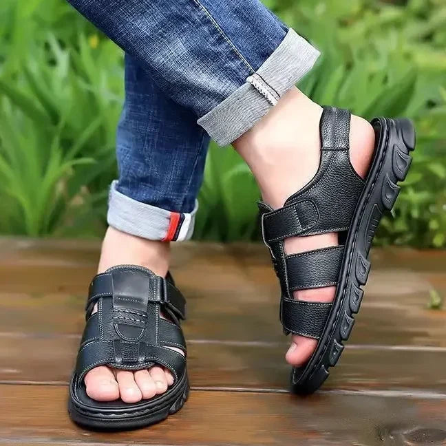 Men’s Summer Outdoor Sandals Slippers Thick Sole Anti-Slip Waterproof Comfortable Shoes