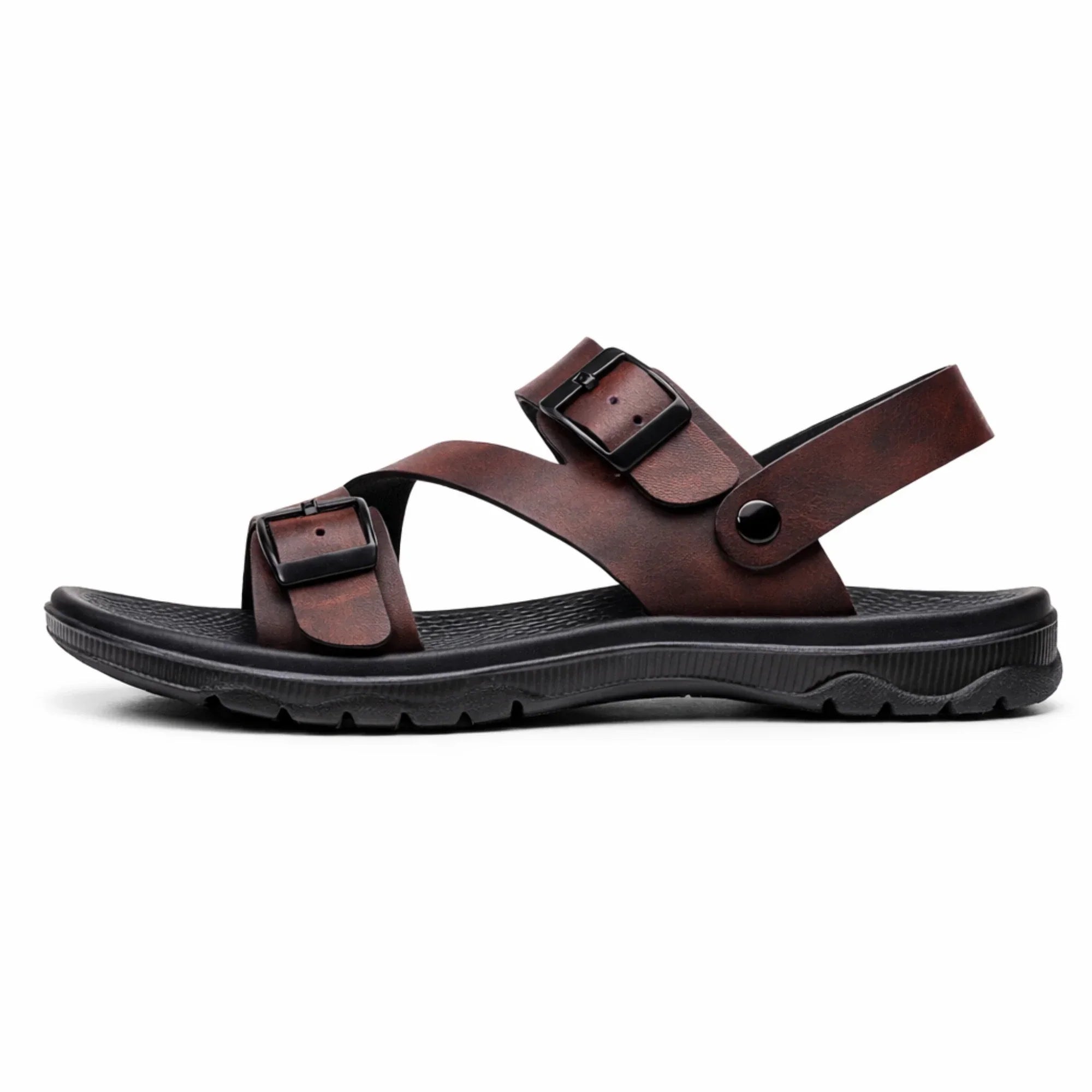 Summer Sandals for Men Outdoor Casual Sport Slippers PU Leather Non-slip Breathable Roman Shoes