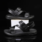 Summer Sandals for Men Outdoor Casual Sport Slippers PU Leather Non-slip Breathable Roman Shoes