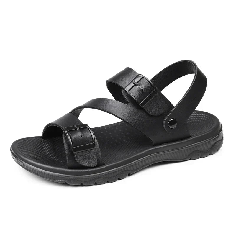 Summer Sandals for Men Outdoor Casual Sport Slippers PU Leather Non-slip Breathable Roman Shoes