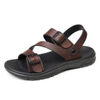 Summer Sandals for Men Outdoor Casual Sport Slippers PU Leather Non-slip Breathable Roman Shoes