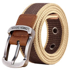 Tactical Men’s Canvas Belt – Fashion Casual Nylon Waistband with Pin Buckle, All-Match for Jeans, Outdoor, Sports & Hunting