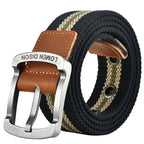 Tactical Men’s Canvas Belt – Fashion Casual Nylon Waistband with Pin Buckle, All-Match for Jeans, Outdoor, Sports & Hunting