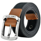 Tactical Men’s Canvas Belt – Fashion Casual Nylon Waistband with Pin Buckle, All-Match for Jeans, Outdoor, Sports & Hunting
