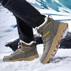 Men’s High-Top Fleece-Lined Boots – Thick Sole, Snow, Hiking, Hunting, Autumn/Winter