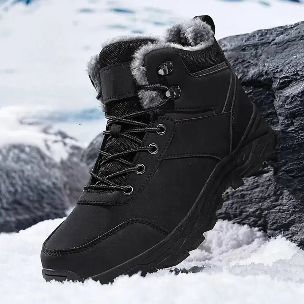 Men’s High-Top Fleece-Lined Boots – Thick Sole, Snow, Hiking, Hunting, Autumn/Winter