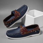 Men’s Trendy Apron Toe Loafers, Comfortable Slip-On Non-Slip Shoes for Walking, Travel, and Everyday Wear in Spring and Summer