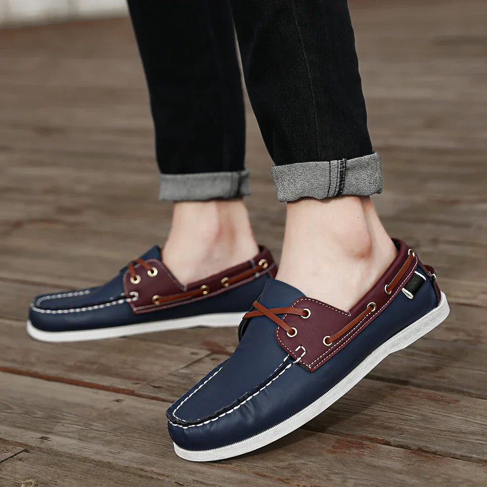 Men’s Trendy Apron Toe Loafers, Comfortable Slip-On Non-Slip Shoes for Walking, Travel, and Everyday Wear in Spring and Summer