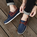 Men’s Trendy Apron Toe Loafers, Comfortable Slip-On Non-Slip Shoes for Walking, Travel, and Everyday Wear in Spring and Summer