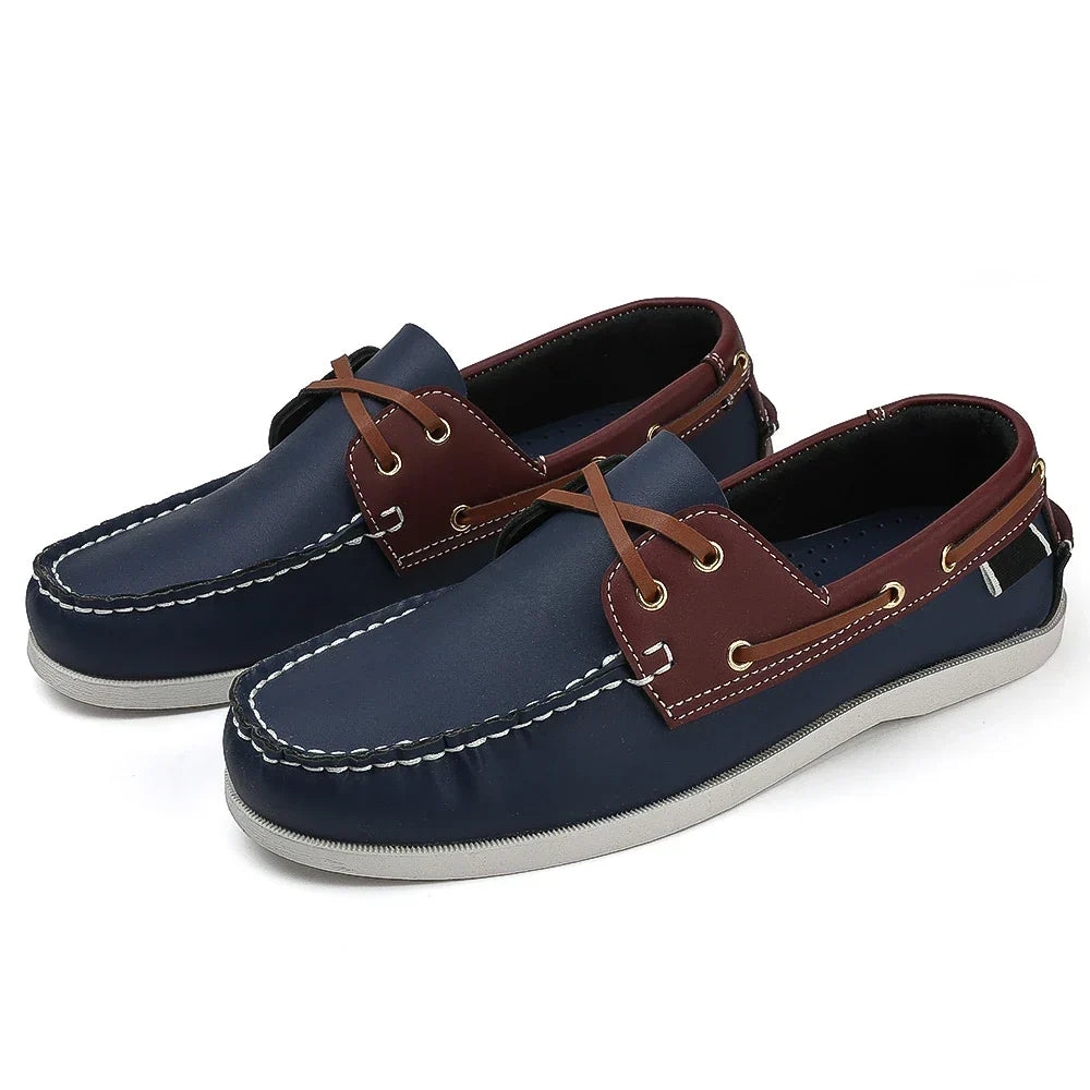 Men’s Trendy Apron Toe Loafers, Comfortable Slip-On Non-Slip Shoes for Walking, Travel, and Everyday Wear in Spring and Summer