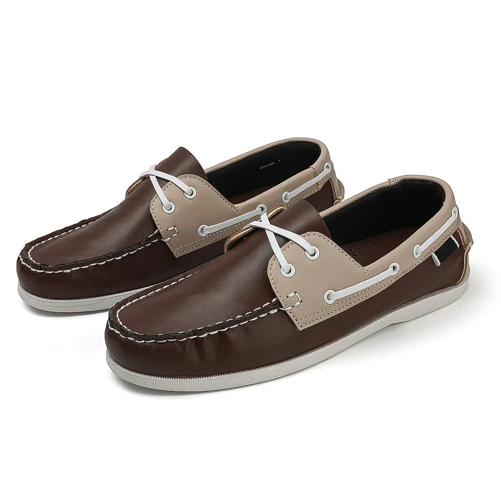 Men’s Trendy Apron Toe Loafers, Comfortable Slip-On Non-Slip Shoes for Walking, Travel, and Everyday Wear in Spring and Summer