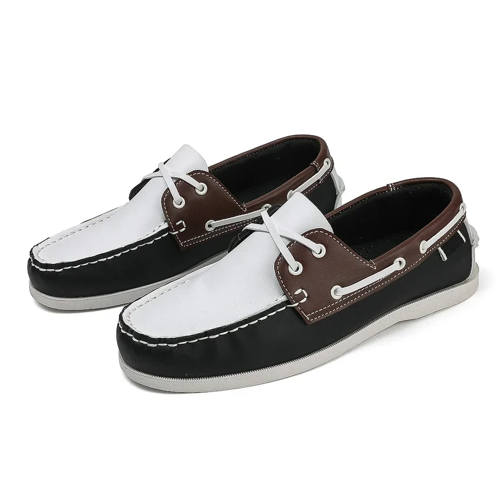 Men’s Trendy Apron Toe Loafers, Comfortable Slip-On Non-Slip Shoes for Walking, Travel, and Everyday Wear in Spring and Summer