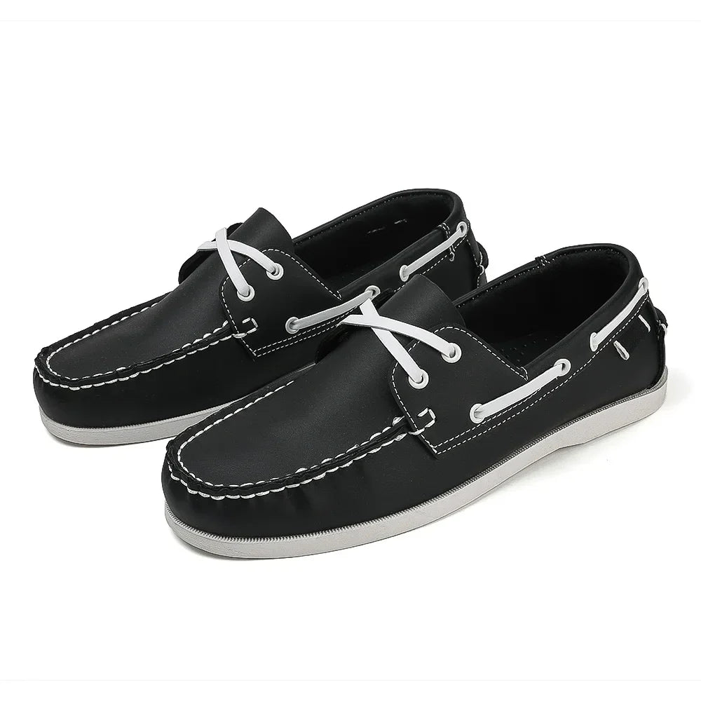 Men’s Trendy Apron Toe Loafers, Comfortable Slip-On Non-Slip Shoes for Walking, Travel, and Everyday Wear in Spring and Summer