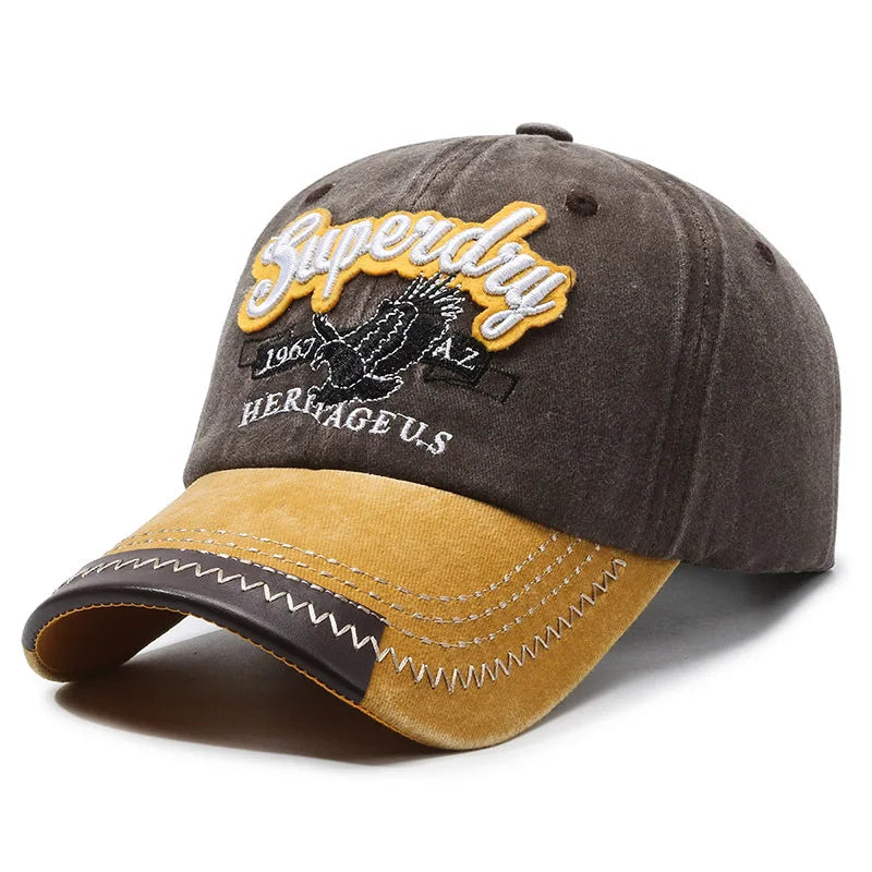 Vintage Washed Cotton Cap with Embroidered Detail – Casual Sport Fit