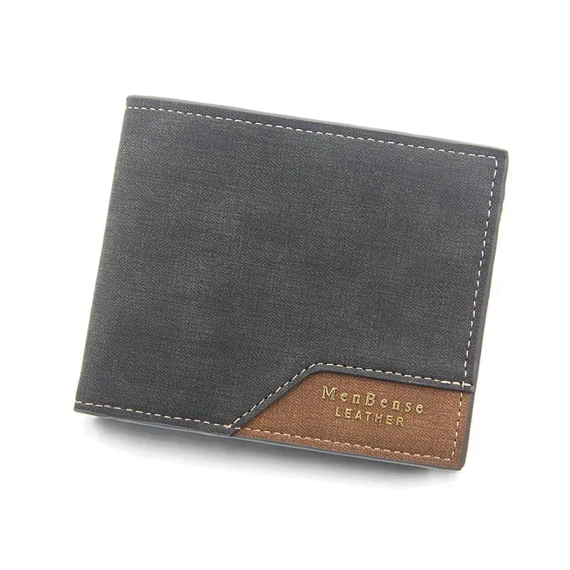 Vintage Men’s Leather Wallet – Short Design, Multi-Slot Card Holder, Coin Pocket, Large Capacity
