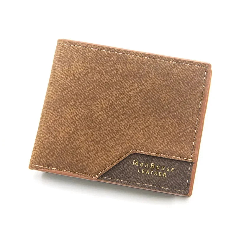 Vintage Men’s Leather Wallet – Short Design, Multi-Slot Card Holder, Coin Pocket, Large Capacity