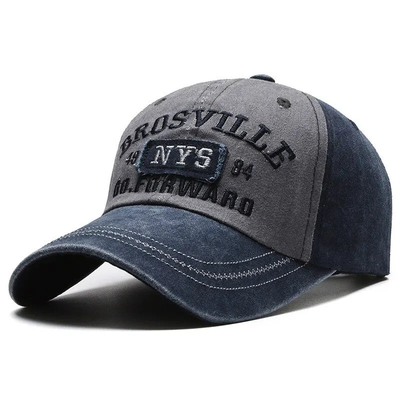 Four Seasons Men’s Baseball Cap – Casual Washed Cotton Embroidered Curved Brim Hat, Sun Protection for Outdoor Activities