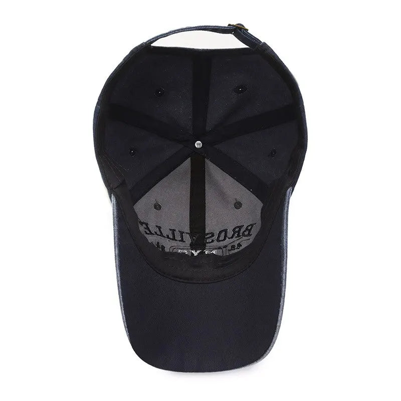 Four Seasons Men’s Baseball Cap – Casual Washed Cotton Embroidered Curved Brim Hat, Sun Protection for Outdoor Activities