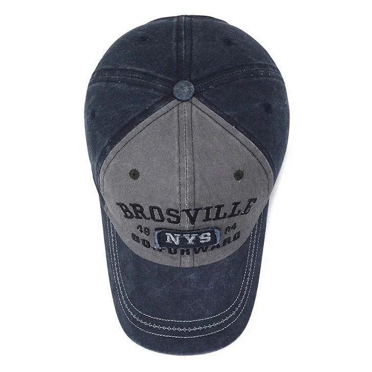Four Seasons Men’s Baseball Cap – Casual Washed Cotton Embroidered Curved Brim Hat, Sun Protection for Outdoor Activities
