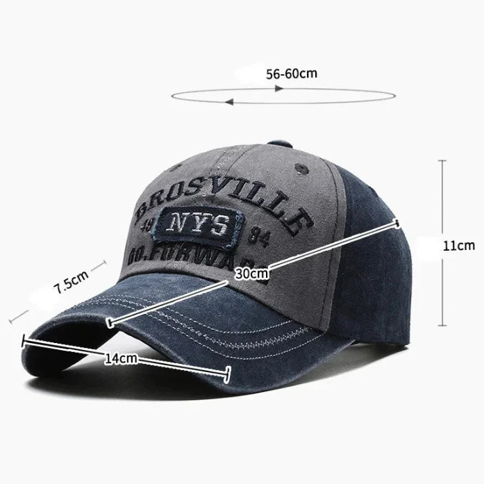 Four Seasons Men’s Baseball Cap – Casual Washed Cotton Embroidered Curved Brim Hat, Sun Protection for Outdoor Activities