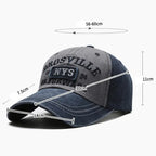 Four Seasons Men’s Baseball Cap – Casual Washed Cotton Embroidered Curved Brim Hat, Sun Protection for Outdoor Activities