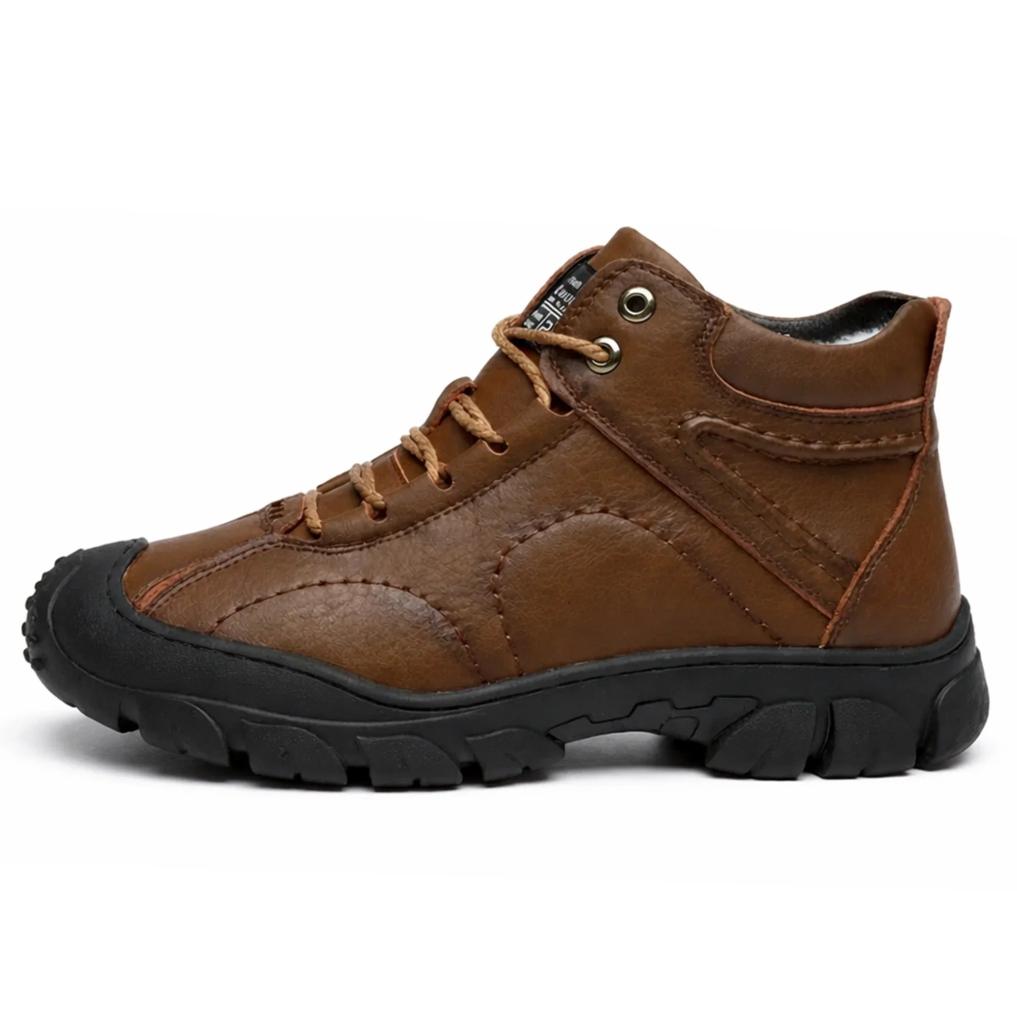 Men’s Winter Snow Boots – Waterproof Lace-Up Leather Ankle Work Boots, Non-Slip Cotton-Lined Footwear