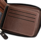 Men's Short Zipper Wallet – Korean Style Card Holder with Coin Pocket, RFID Protection